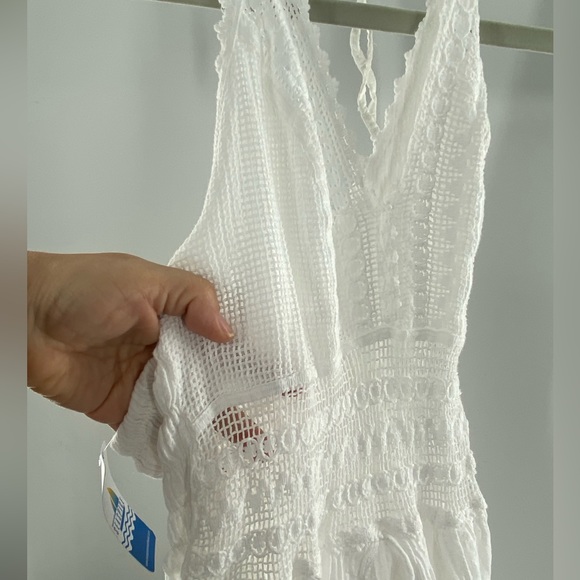 Seaspice White Cotton Halter Dress Sz. L - Picture 5 of 6
